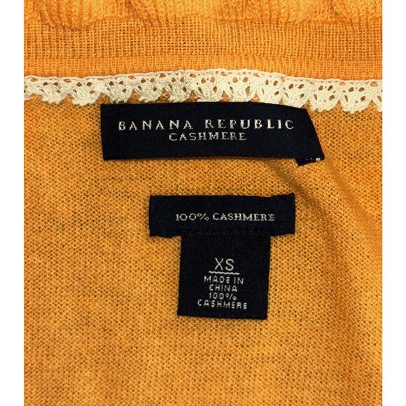 Banana Republic Women's Cashmere Cardigan Sweater Size XS Orange Lightweight EUC - Picture 7 of 7